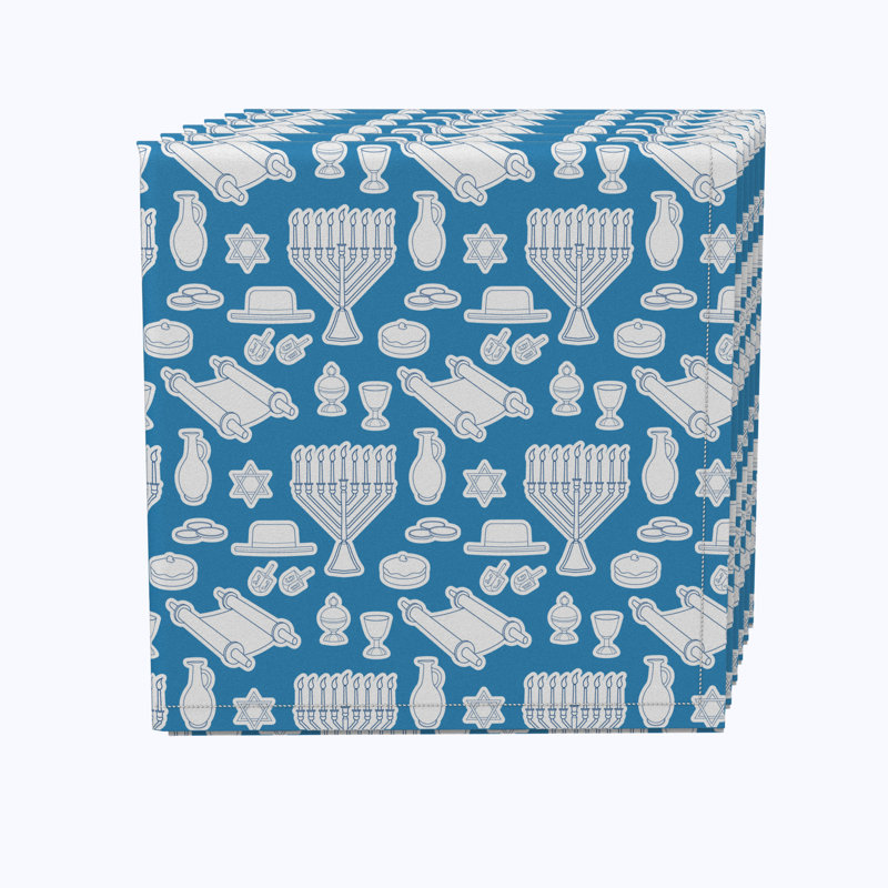 Polyester Geometric Square Napkin, Kiddush Celebration