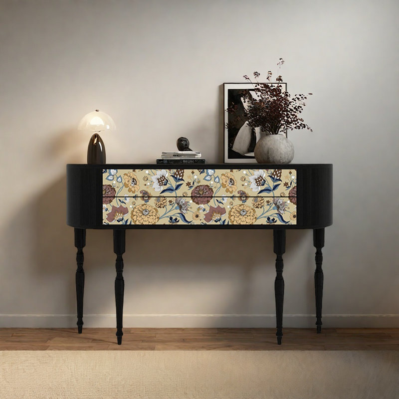Vintage Elegant Console Table with 2 Drawers, 35.43" H x 55.12" W x 11.81" D