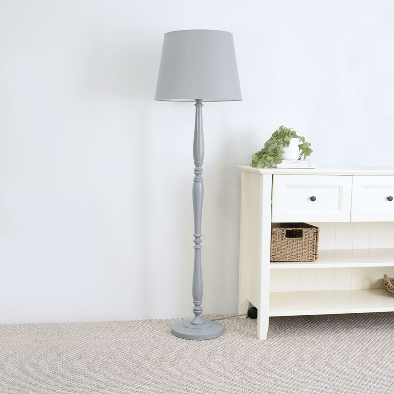 Arialdo 156cm Traditional Floor Lamp, Grey, Matte Grey