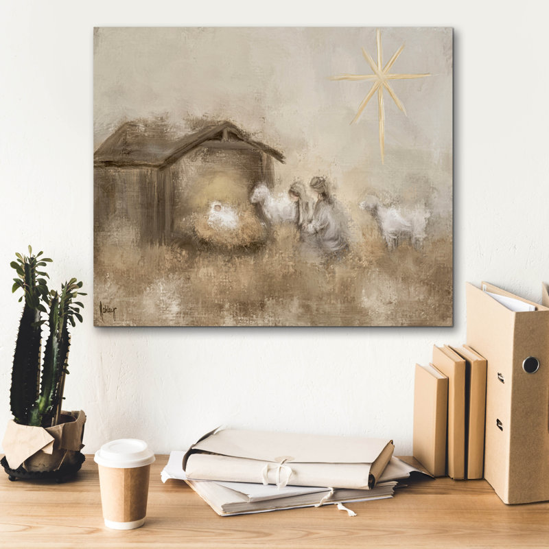«Epic Graffiti« Neutral Nativité »par Ashley Bradley, art mural, 20" H x 24" W