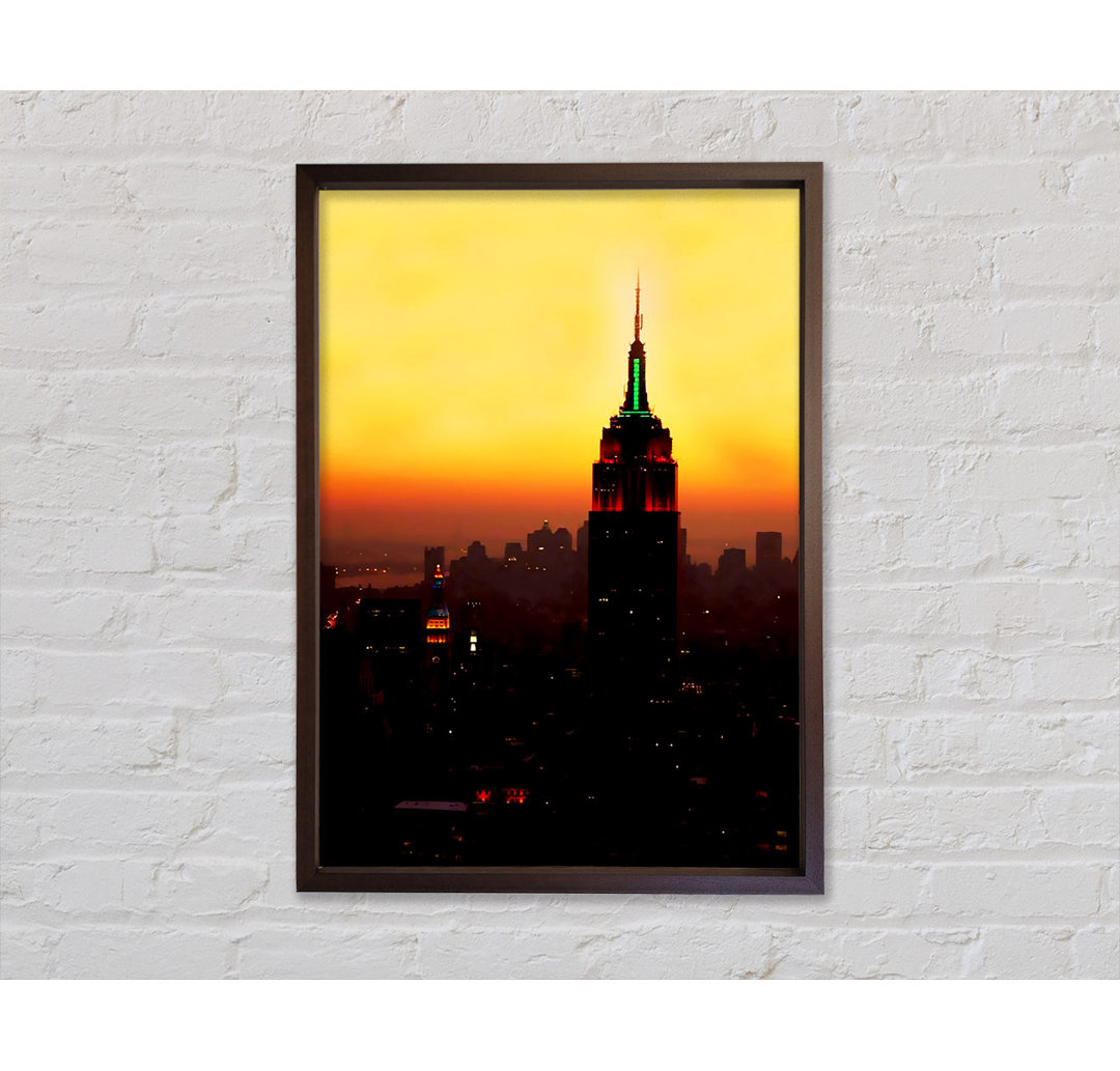 New York City Empire State Building Orange Glow - Einzelbildrahmen Kunstdrucke auf Leinwand