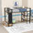 Metal Loft Bed with Storage Drawers, Open Wardobe and Shelves