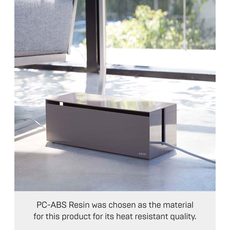 Gray Plastic Lidded Cable Management Box