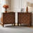 3 Drawer Wood Nightstand with Geometric Drawer Design and Built-In Charging Station-1453117450