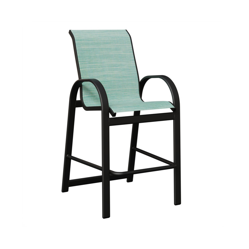 Chaise berçante en aluminium noir mat Berlin, Paysage marin, Noir mat