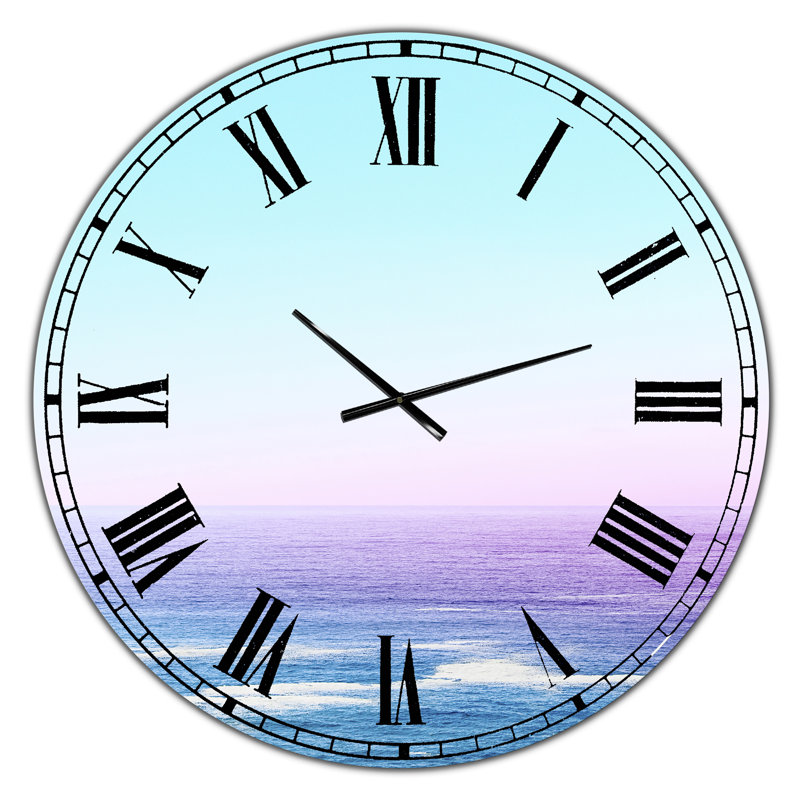 Horloge murale océanique et côtière surdimensionnée Ocean View, Moyen