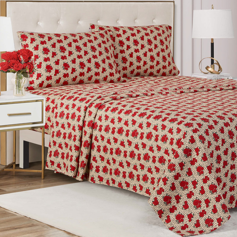 Juicy Couture Printed Microfiber Sheet Set, Full / Double, Rose Leopard