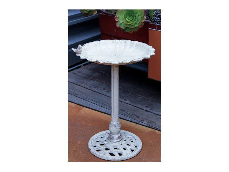 Bain d’oiseaux réfléchissant de Bo, White