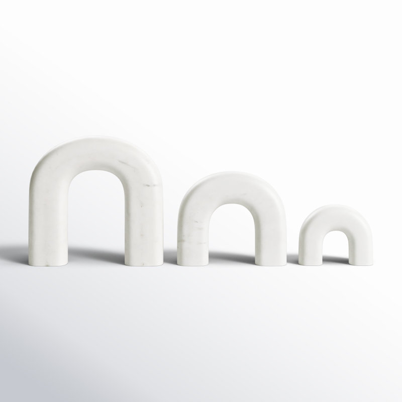 Cole And Grey Marble Arched Abstract Sculpture With Various Sizes