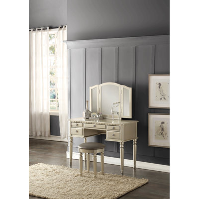 Ensemble de meuble-lavabo de chambre à coucher contemporain avec tiroir et tabouret pliable