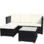 Élégant siège d'extérieur: PE, coussins beiges, table de mobilier de patio 5, zone de confort: café