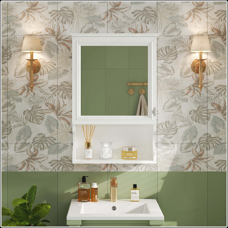 20'' Wall Mounted Bathroom Storage Cabinet with Mirror, Combining Elegance and Functionality for Modern Living, White