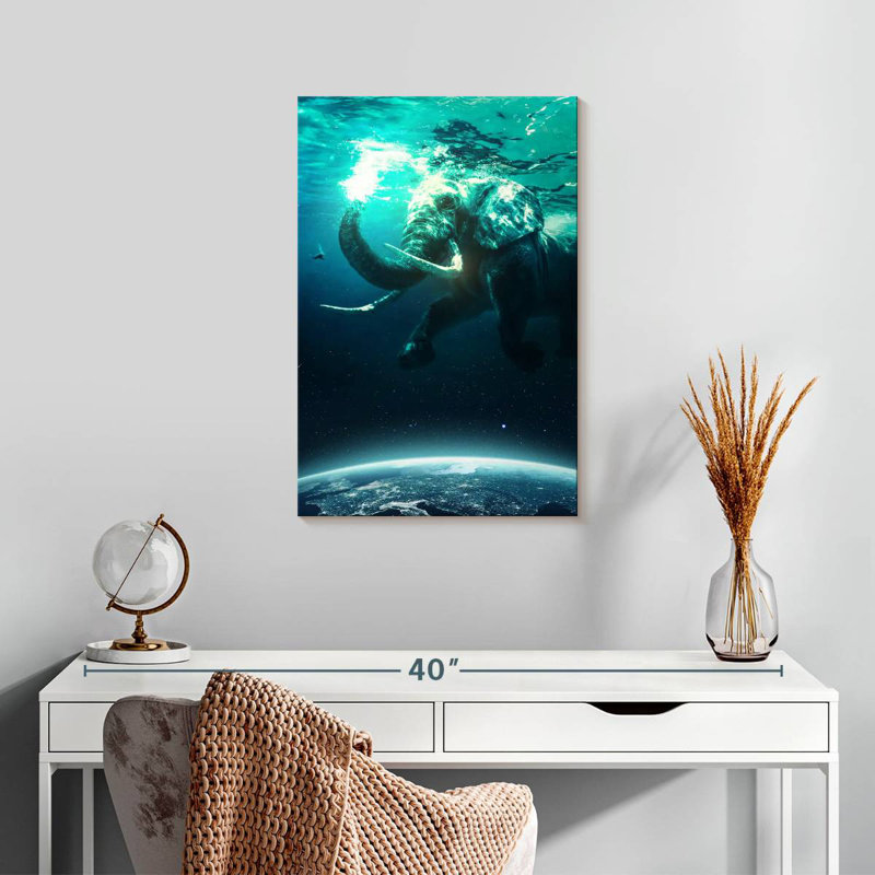 Brampt Elephant In Space, 24" H x 16" W