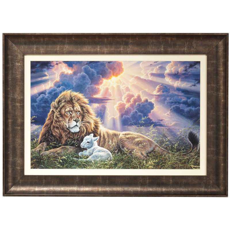 Cadre Art Lion agneau Perfect Peace