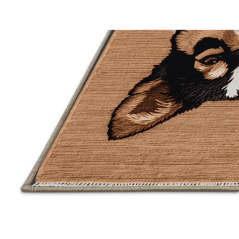 Washable Korean Jindo Dogs Area Rug, Rectangle 7' x 10'