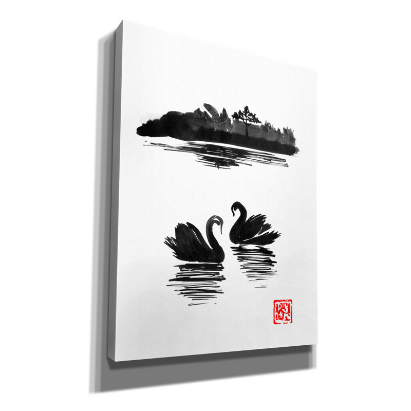 «Swan Island 02» par Pechane, art mural sur toile, H 54 po x l 40 po