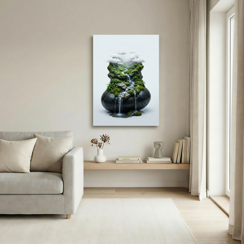 Nature paysage, art mural sur toile, ensemble de 1, 48"H x 36"W, Wrapped Canvas