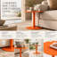 Table de bout en métal Pangea Home Staccato - structure thermolaquée avec base de canapé coulissante-1935988295