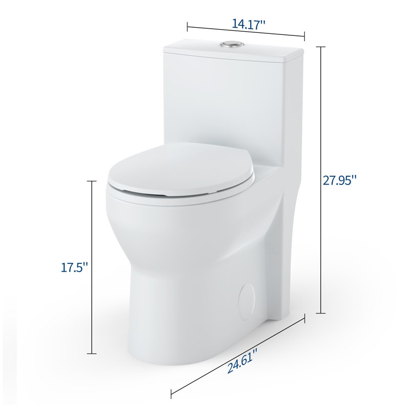 Toilette ronde 17 po à hauteur confortable et à double chasse 0,17 / 1,28 GPF à fermeture douce et conforme à l'ADA