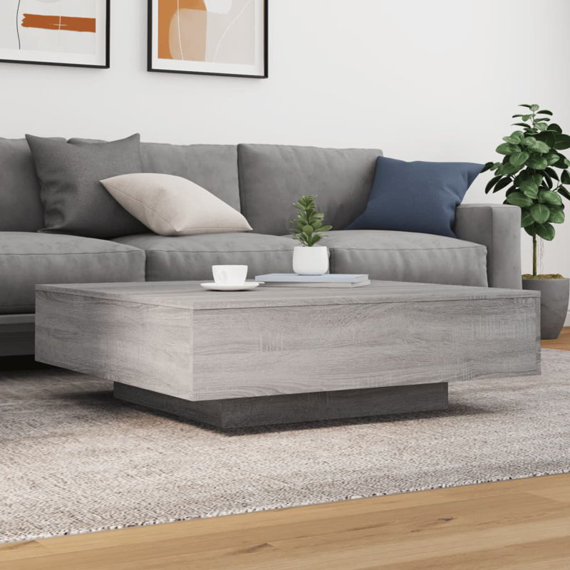 Table basse d'appoint pour salon vidaXL, H 12,2 po x L 39,37 po x l 39,37 po, Gris Sonoma