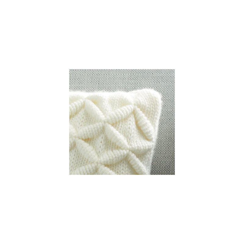 Ivory 3D Diamond Pattern Rectangular Pillow