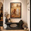 Art sur toile, vache brune brune et fantôme blanc en citrouille-865756762