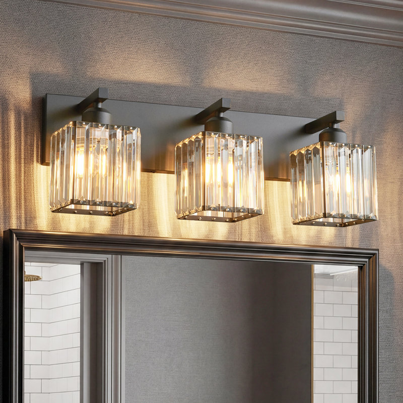 Éclairage pour meuble-lavabo à intensité variable Lanceton, Noir, Trois lumières