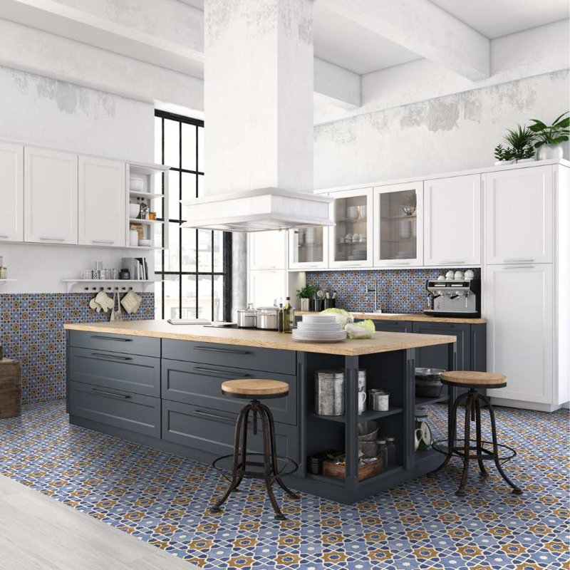 Gothic 10" x 10" Geometric Pattern Porcelain Floor and Wall Tile, Cotto