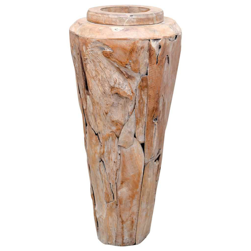  Vase décoratif en bois de teck massif naturel, H 39,4 po x l 15,7 po x P 15,7 po