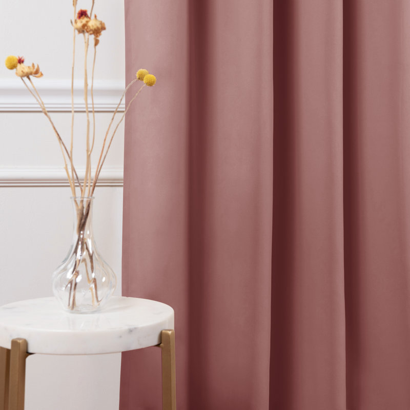 Schaeffer Solid Blackout Thermal Grommet Curtain Panels, 52" W x 63" L, Mauve
