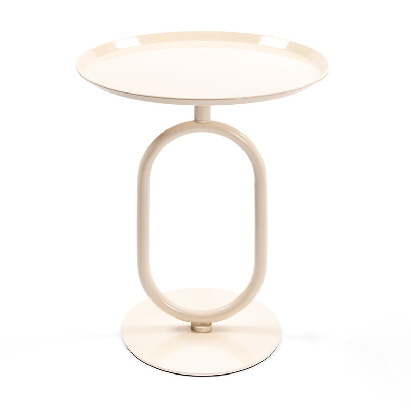 Table basse en forme de lanterne, 24 po de hauteur, petite table d'appoint ronde en métal pour le salon, style moderne avec hauteur d'assemblage facile et pratique