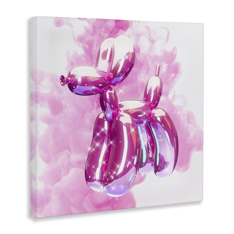 «Pink Glam Balloon Dog» par Ziwei Li, H 17 po x l 17 po