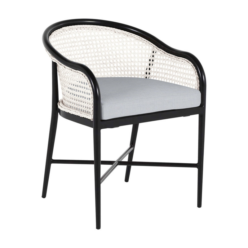 Havana Arm Chair, No Welt, Chalk/Natural Cane, Rollo Lace