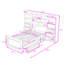 Lit plateforme 14 tiroirs en bois avec compartiments de rangement-1770744732