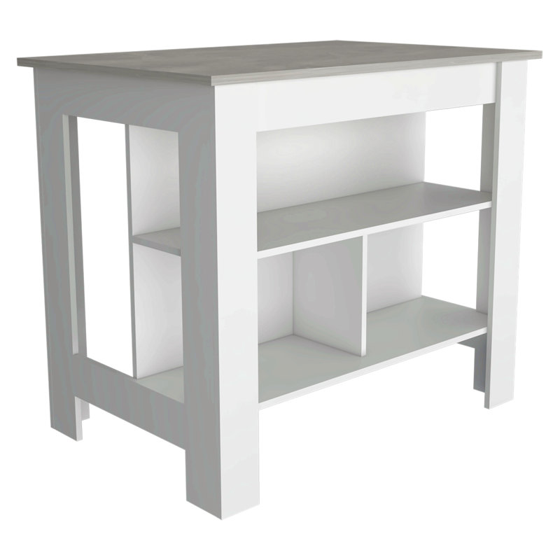Kitchen Island, Three Concealed Shelves