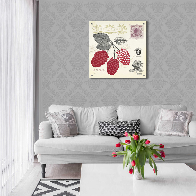 " Raspberry Notes " by Studio Mousseau, 24" H x 24" W x 0.2" D