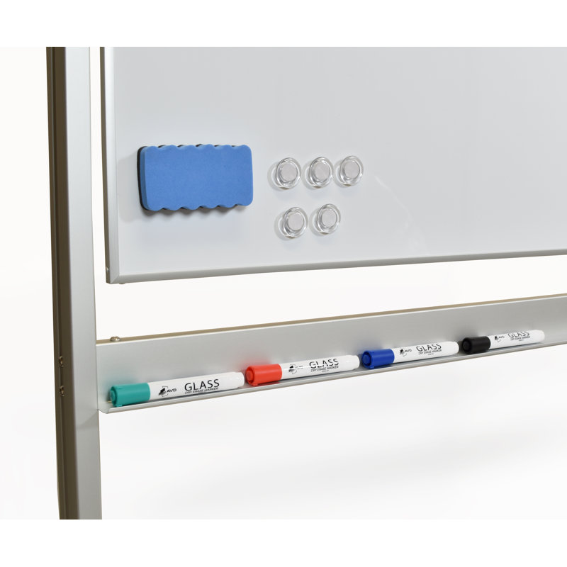 Freestanding Reversible Magnetic Whiteboard with Aluminum Frame