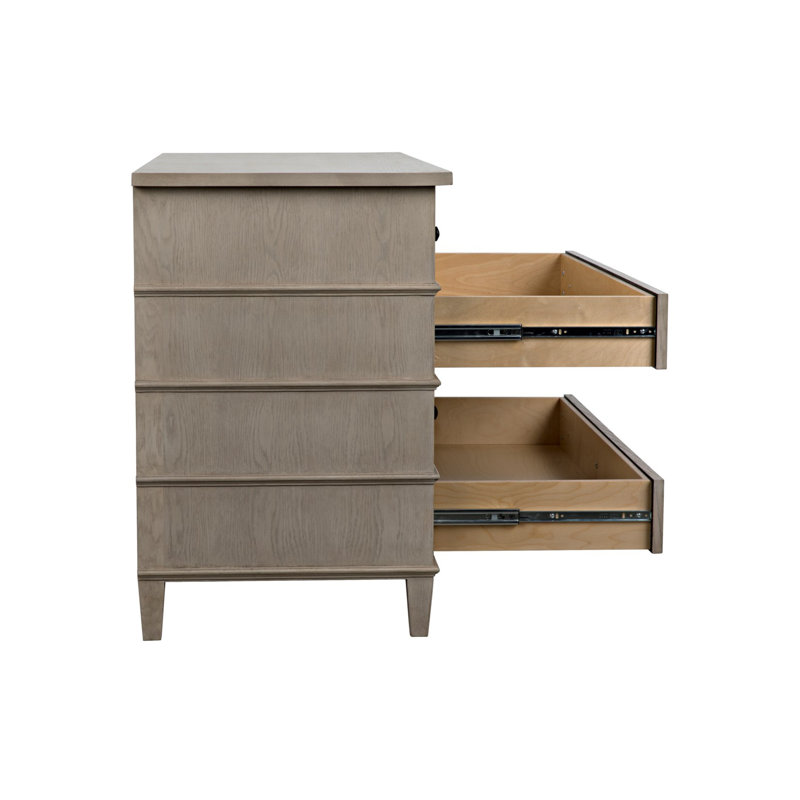 Dennis 4 - Drawer Solid Wood Dresser, Sand