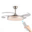 Ventilateur de plafond moderne à DEL 42 pouces à 2 niveaux avec éclairage et télécommande, pales rétractables, moteur à courant continu à 6 vitesses réglable et silencieux pour le salon, la chambre à coucher, la salle à manger