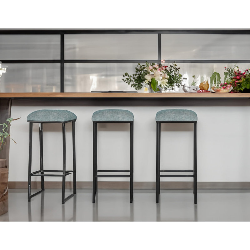 Maeleah Upholstered Counter Stool with Metal Frame