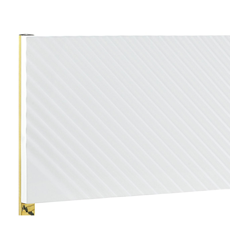 Lit Gaines ultra brillant GK, Blanc brillant, Très grand lit