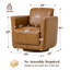 33" Wide Genuine Leather 360°Swivel Barrel Chair With Solid Wood Frame, No Assembly Required (Set of 2)-1427349598