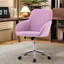 Fauteuil de bureau ergonomique pivotant, essentiel pour la chambre à coucher, velours, base argentée, rehausse le mouvement du revêtement en velours, construction, réduit la fatigue physique-121106562