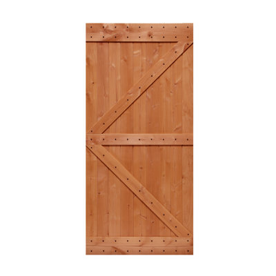 84'' Solid Wood Paneled without Installation Hardware Kit Barn Door