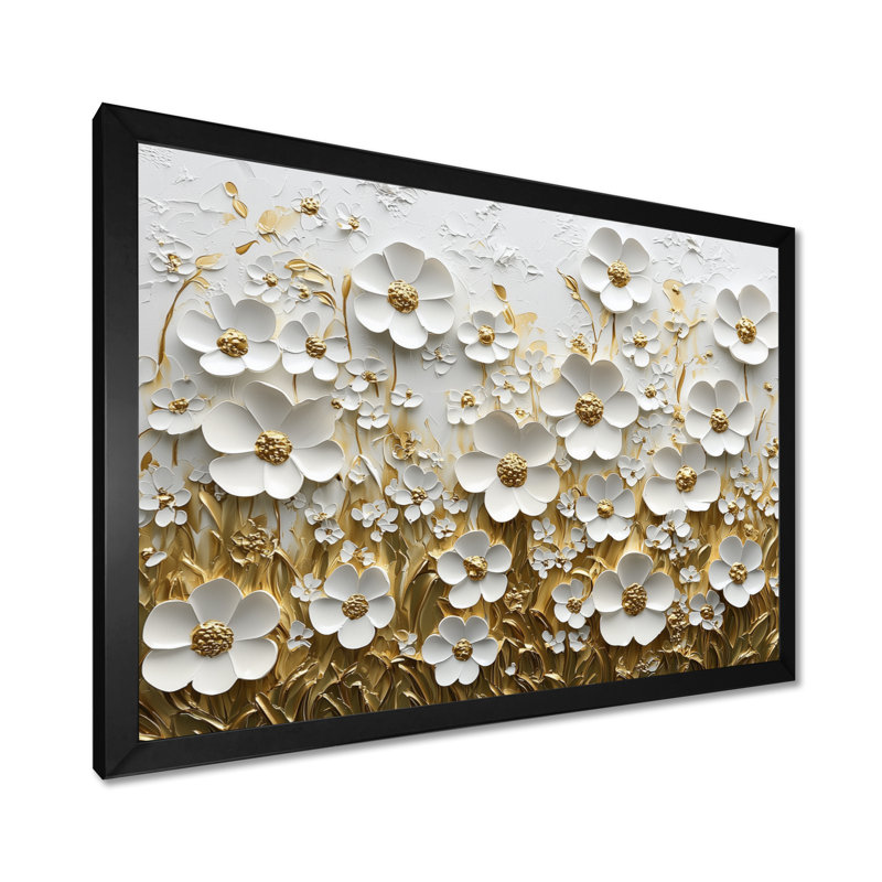 Moriani - Floral Wall Art, H 30 po x l 40 po, Reproduction encadrée d'une seule photo, Noir