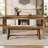 55.12-inch Solid Wood Dining Bench, Farmhouse Long Kitchen Bench With Strengthened Legs For Dining Room, Kitchen, Restaurant, Natural Brown-1696127699