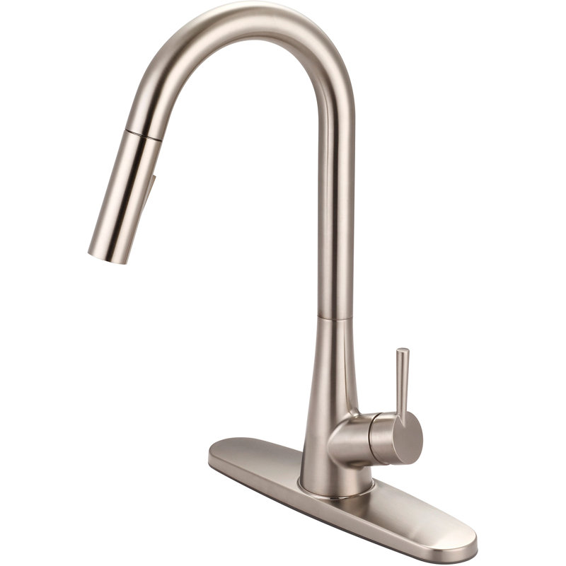 Olympia Faucets Pull Down Kitchen Faucet, Brushed Nickel