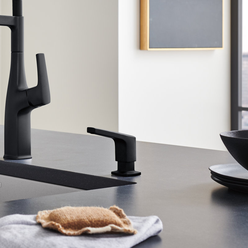Distributeur de savon Rivana, Noir mat