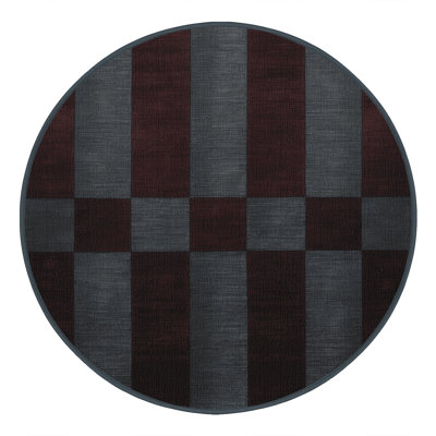 Machine Washable Checkered Black Area Rug