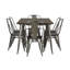 Solid Wood Top Metal Base Dining Table-1052213571